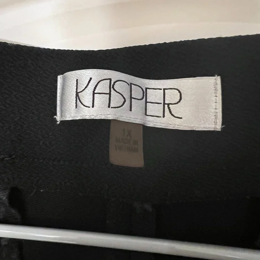 ECU - Size 1X - Kasper Black Suit Pants - Pebble - Pull-On Style - Picture 4 of 4